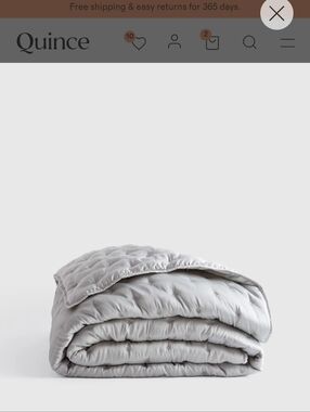 Quince Light Grey Bamboo Dream Quilt Full / Queen NEW